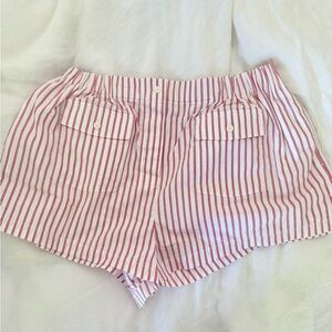 J. Crew Red and White Striped Cargo Shorts